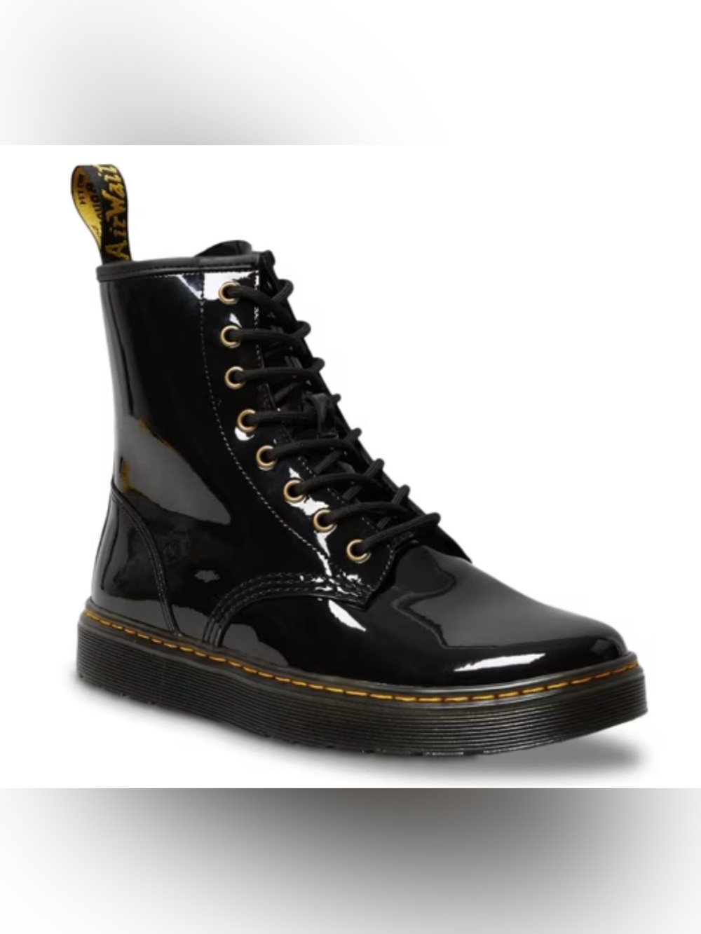 Dr. Martens Zavala Black Patent Leather Women 7 Men 6